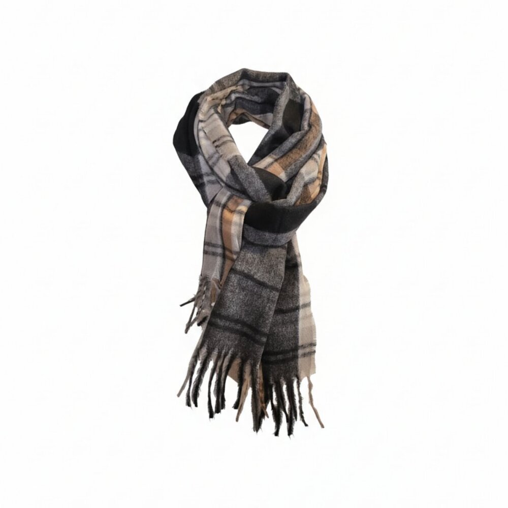 Style & Co Plaid Black, Brown and White Soft Scarf -โ NWOT - Picture 5 of 7
